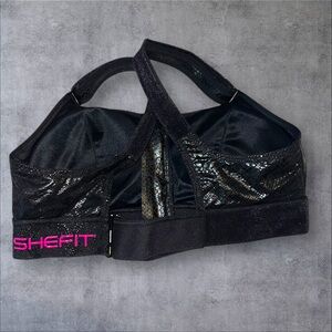 SHEFIT Shimmering Black Sports Bra